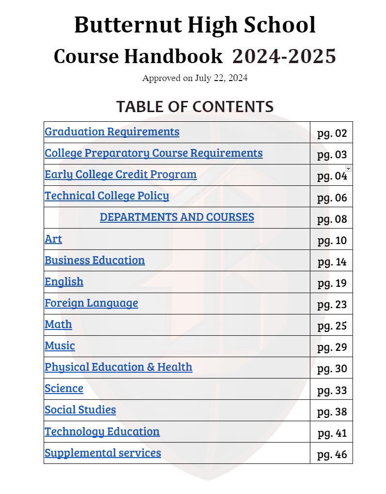 Courese Handbook